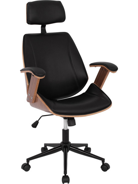 HomeMarkt Superior Pro Καρέκλα Γραφείου Διευθυντική με Προσκέφαλο και Ανάκλιση Μαύρη HM1109.01