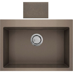 Crown Quadra Q-70 Ένθετος Νεροχύτης Γρανίτη Moka 70x50cm