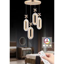 Stewe Home Κρεμαστό Φωτιστικό Οροφής LED 35x35x71cm Κρεμ