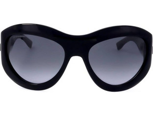 Dsquared2 D20072/S 807/9O Γυναικεία Γυαλιά Ηλίου Οβάλ Κοκάλινα Μαύρα με Μαύρο Polarized Φακό