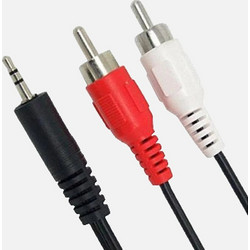 Καλώδιο GBC 14.1560.10 Jack 3.5mm σε 2x RCA - 1.2m, Αρσενικό & Μικρό Μήκος