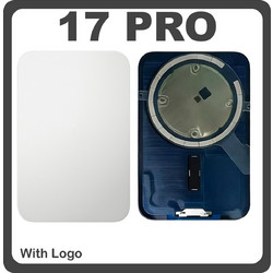 For Apple iPhone 17 Pro (A3256, A3523) Rear Back Battery Cover + Magnet Silver