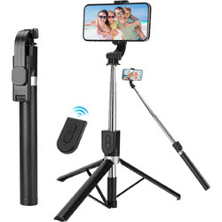 Πτυσσόμενο Selfie Stick Τρίποδο Με Ασύρματο Χειριστήριο Και Περιστροφή 360