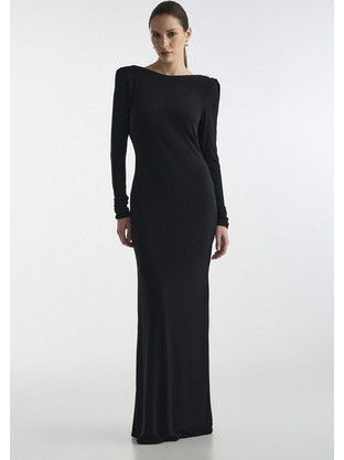 Open Back Long Black Dress