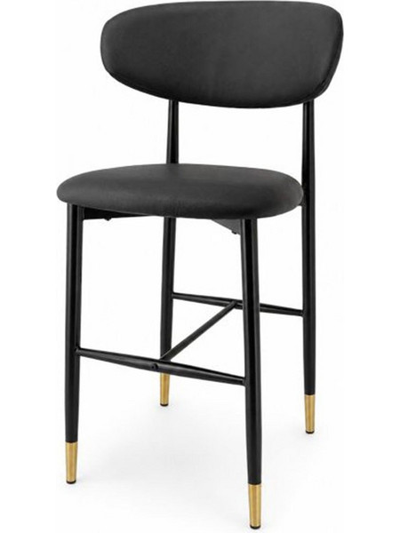Σκαμπό Μπαρ Olmo 047-6241 52x52x98cm Grey-Black Μέταλλο,Τεχνόδερμα
