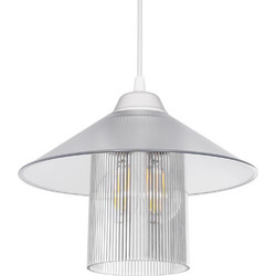 GLOBOSTAR(R) PROMO 203-0088 Μοντέρνο Κρεμαστό Φωτιστικό Οροφής με Ντουί 1 x E27 AC 220-240V IP20 - Λευκό - Μ25.5 x Π25.5 x Υ20cm