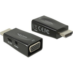 DELOCK αντάπτορας HDMI σε VGA 65901 με 3.5mm, 1080p/60Hz, μαύρος