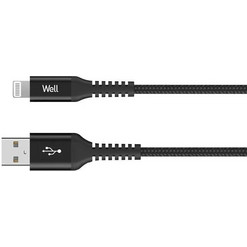 Well CABLE-USB/LIGHT-1BK01-WL USB-A to Lightning Cable 1m Black