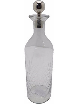 Liberta-Maison Shiran Μπουκάλα 10x10x37cm Γυαλί Διαφανο Silver Αλουμίνιο 029035