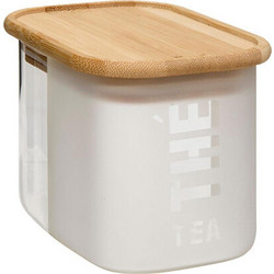 Κουτί Αποθήκευσης Τσαγιού Tea 07.213401 8x12x8,5cm 720ml Natural-Clear Ξύλο,Γυαλί
