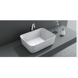 Soncera Cello Επικαθήμενος Νιπτήρας Πορσελάνης 41x30x14.5cm Λευκός