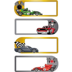 Bsb - Ετικέτες Αυτοκόλλητες Τετραδίων, Car 12 Τμχ 11-983