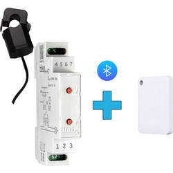 Bluetooth καρτοδιακόπτης HAM με διακόπτη ράγας Wi-Fi DinSwitchM, BLE Tag και μέτρηση κατανάλωσης έως 80A - HAMB635-11
