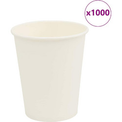 vidaXL Χάρτινα κύπελλα καφέ 1000 τεμάχια 8oz 200ml Λευκό