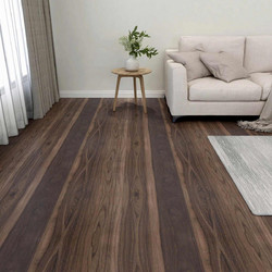 vidaXL Πλάκες Δαπέδου 5,11 τ.μ. 55 τεμ. PVC Ανοιχτό Γκρι, Σκούρο Καφέ - 55-pcs-σκούρο-καφέ-511-mpvc