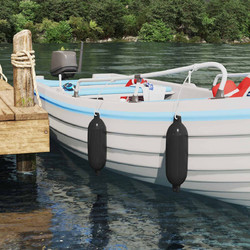 vidaXL Προφυλακτήρας Σκάφους 4 τεμ. από PVC - Μαύρο, o-14-x-50-εκ