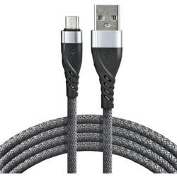 Καλώδιο everActive CBB-1MG USB σε Micro USB 100cm (Fast Charging 2.4A, Γκρι)