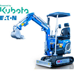 Μικρός ερπυστριοφόρος εκσκαφέας 1.2T, Diesel Kubota, με περιστροφή στην μπούμα, πτυσσόμενες ερπύστριες και γραμμή σφύρας EB12-XL