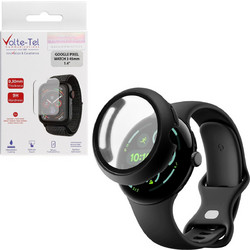 Volte-Tel Edge Cover Πλαστική Θήκη Tempered Glass για Google Pixel Watch 3 45mm Μαύρη