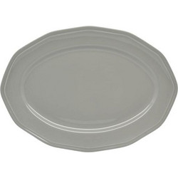 Πιατέλα Πορσελάνης Οβαλ Premium Classic Grey 36cm