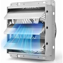 VEVOR Επιτοίχιος Ανεμιστήρας Εξαγωγής 268 mm με Αυτόματα Πτερύγια, 812 CFM, Ατσάλινο Περίβλημα, Ασημί BYCSPQSOZKAC7O727001V2