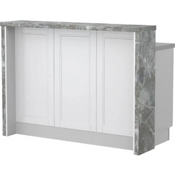 Πάγκος νησίδας Tahoma-Μήκος: 135 εκ.Λευκό ματ-Siena Marble