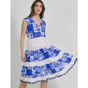 Inart Ble Midi Καλοκαιρινό Καθημερινό Φόρεμα 62-5-41-581-0109 Inart Ble Midi Καλοκαιρινό Καθημερινό Φόρεμα 62-5-41-581-0109