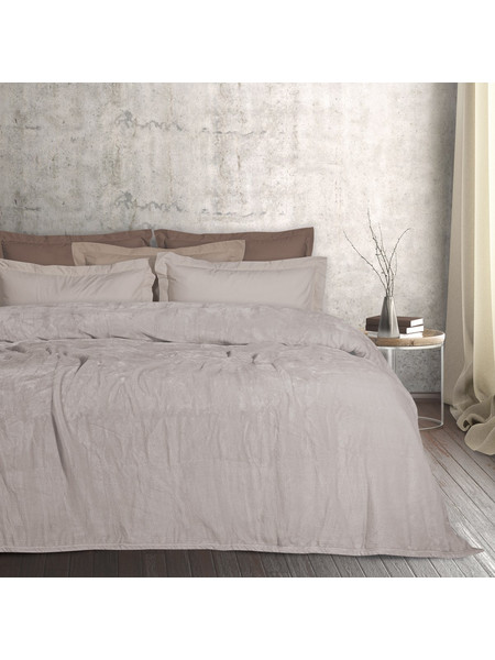 Das Home Κουβερτα Velour Υπερδιπλη 1345 Μπεζ Μπεζ