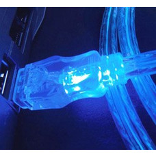 AKASA USB-18-BL-NSBL USB DATA FLASH CABLE BLUE 1.8M A-MALE/B-MALE WITH EL STRING
