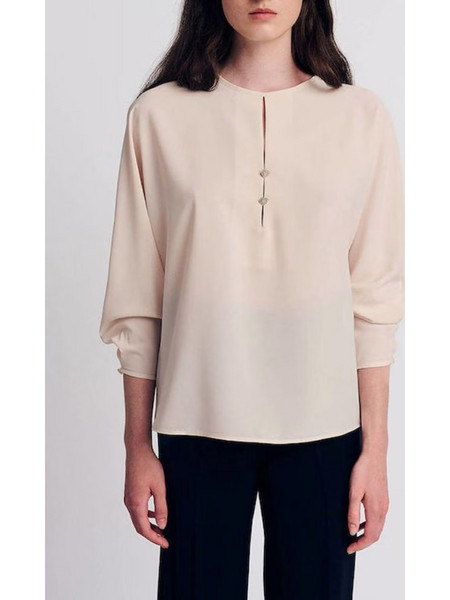 Forel Γυναικείο Crop Top Μακρυμάνικο Ecru Κρεμ