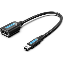 VENTION USB 2.0 Mini-B Male to A Female OTG Cable 0.15M Black PVC Type (CCTBB) Μαύρο