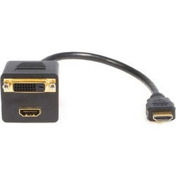Powertech POWERTECH αντάπτορας HDMI σε HDMI & DVI CAB-H168, 4K/30Hz, 30cm, μαύρος