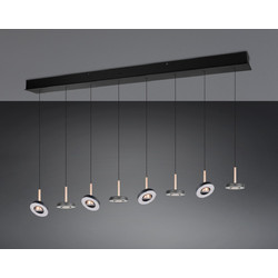 Trio Lighting Guano Κρεμαστό Φωτιστικό Οροφής Ράγα Πολύφωτο LED με Ρυθμιζόμενο Λευκό Φως Μαύρο 334410865