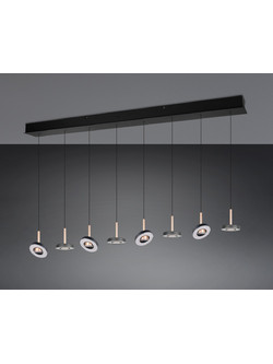 Trio Lighting Guano Κρεμαστό Φωτιστικό Οροφής Ράγα Πολύφωτο LED με Ρυθμιζόμενο Λευκό Φως Μαύρο 334410865