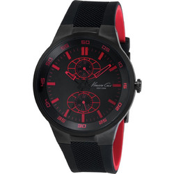 Kenneth Cole Ανδρικό Ρολόι με Μαύρο Καουτσούκ Λουράκι IKC8033