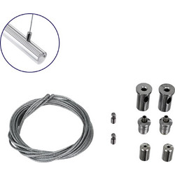 GLOBOSTAR SUSPENSION 70898 Σύστημα Κρέμασης με 2 Ρυθμιζόμενες Ντίζες & Εξαρτήματα Ειδικό για Προφίλ Αλουμινίου - Μ1 x Π1 x Υ100cm