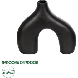 GloboStar Artificial Garden TOLEDO 21249 Διακοσμητικό Κεραμικό Βάζo Μαύρο Π27 x Μ6 x Υ24 cm