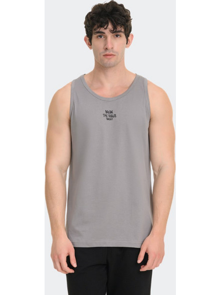 TARGET Tank Top Single Jersey Urban Ανδρική Αμάνικη Μπλούζα σε Γκρι Χρώμα