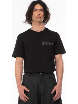 ΝE EN AOUT Oversized T-Shirt With Handmande Pocket Detailing - Ανδρικό Μαύρο Κοντομάνικο
