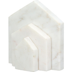 Βιβλιοθήκη Σπίτι Μαρμάρινο Μπεζ Λευκό 11X5X12Cm 11X5X12Cm