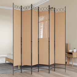 Διαχωριστικό Δωματίου 6-Πάνελ Μπεζ 240 x 220 cm Ύφασμα 42039206