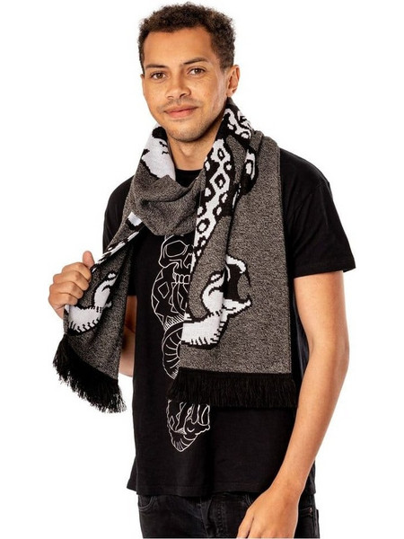 Harry Potter Scarf Dark Arts Spell Long Length Grey