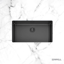 Apell Metamorfosis 7 MEM75-411 Υποκαθήμενος Νεροχύτης Inox Σατινέ Black Gloss 75x44cm