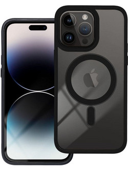 Forcell iPhone 16 Pro MagSafe Color Edge Θήκη Με Πλαίσιο Σιλικόνης Διάφανη - Black