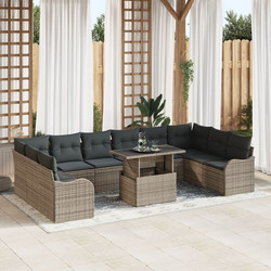 vidaXL Σετ Σαλόνι Κήπου Rattan 11τμχ Γκρι 3357272