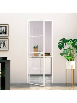 vidaXL Πόρτα Εσωτερική Γυάλινη Λευκή 76x201.5cm 153666