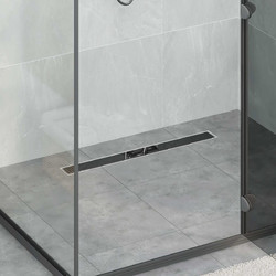 vidaXL Αποχέτευση Ντους με Γυάλινη Κάλυψη και 360 Σιφώνι Μαύρο 70 cm
