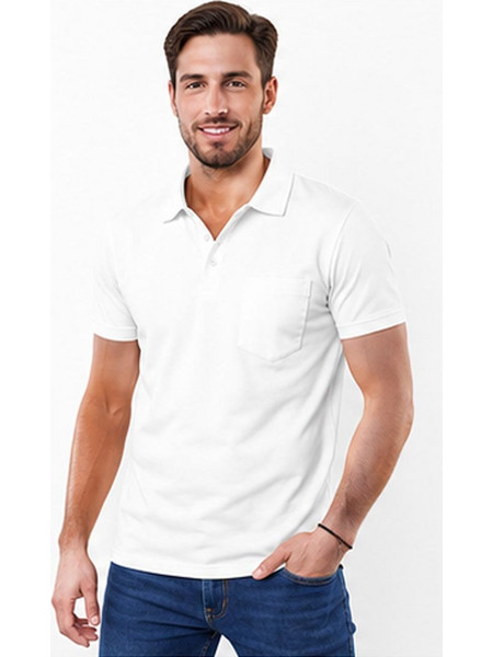 GANDY Ανδρικό Polo Πικέ Κουμπακια Big Size Βαμβάκι G520-01 Λευκό