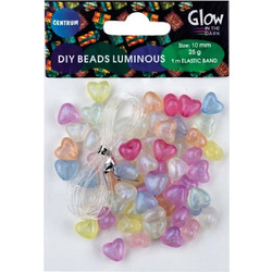 Χάντρες Centrum Hearts glow in the dark 10mm. 25gr. 81421