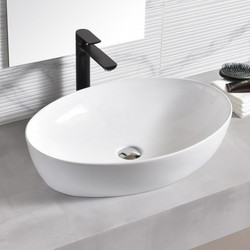 Inter Ceramic Επικαθήμενος Νιπτήρας Μπάνιου Οβάλ Πορσελάνης 62x41x15cm Λευκός ICB876